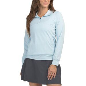 PUMA GOLF Silver Cloudspun Isla Quarter Zip Top